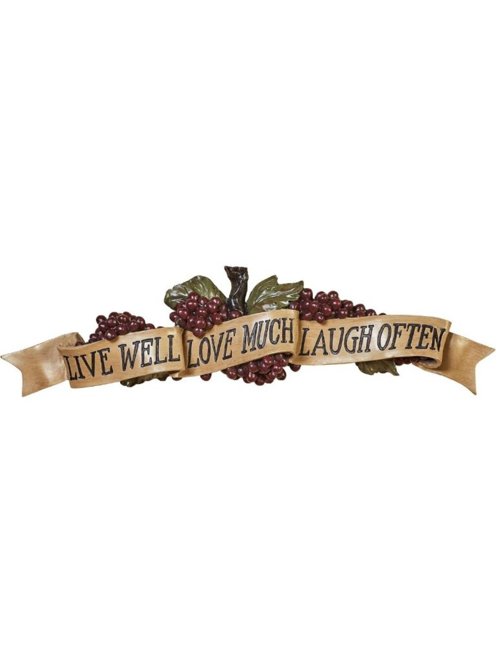 Chic Live Love Laugh Grapes Wall Art Accent Decor - Small Home Decoration
